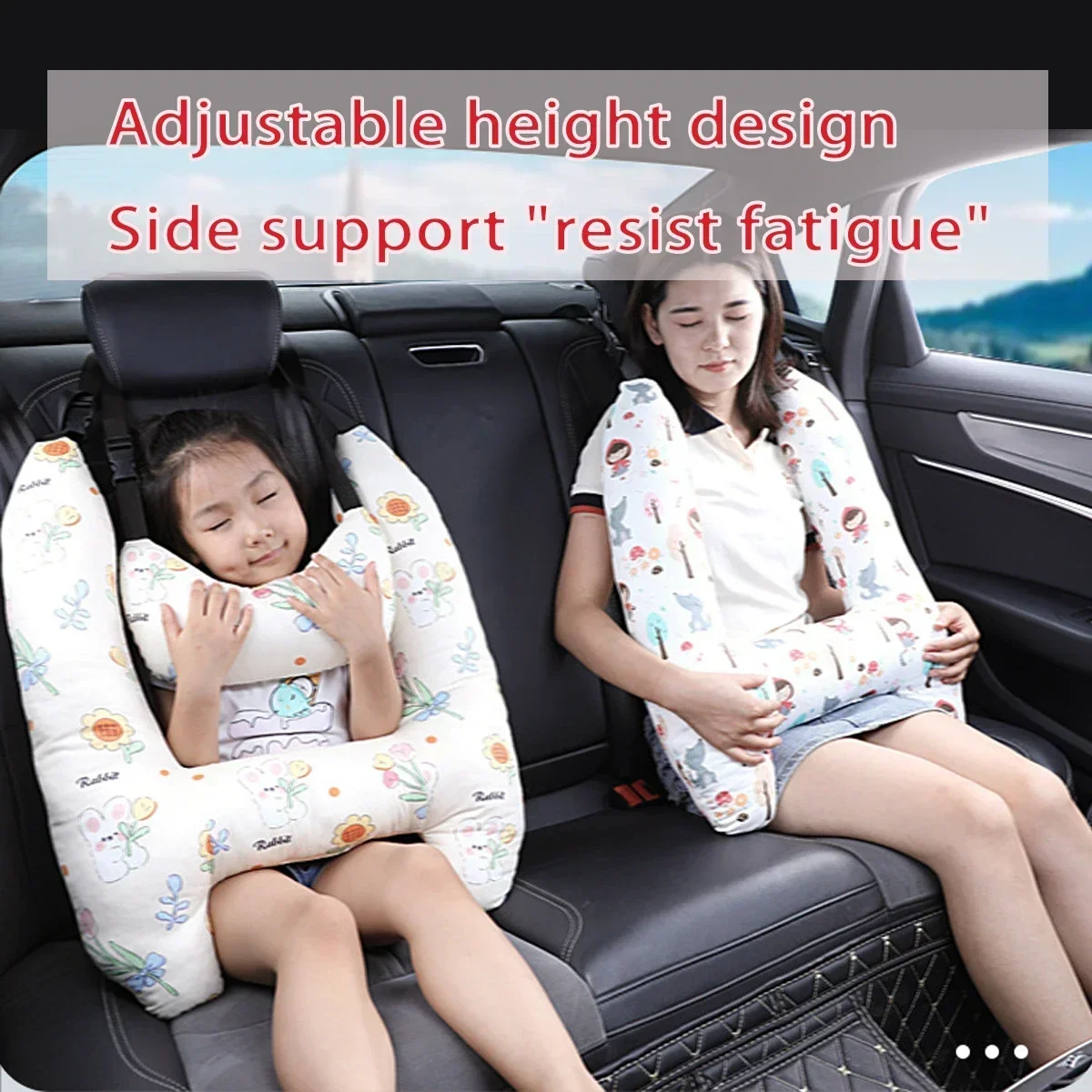 Car Sleeping Safety H-Shape Travel Head Pillow Support Kid Travel Cushion Seat Safety Cushion Pad Car Accessories Neck Pillows