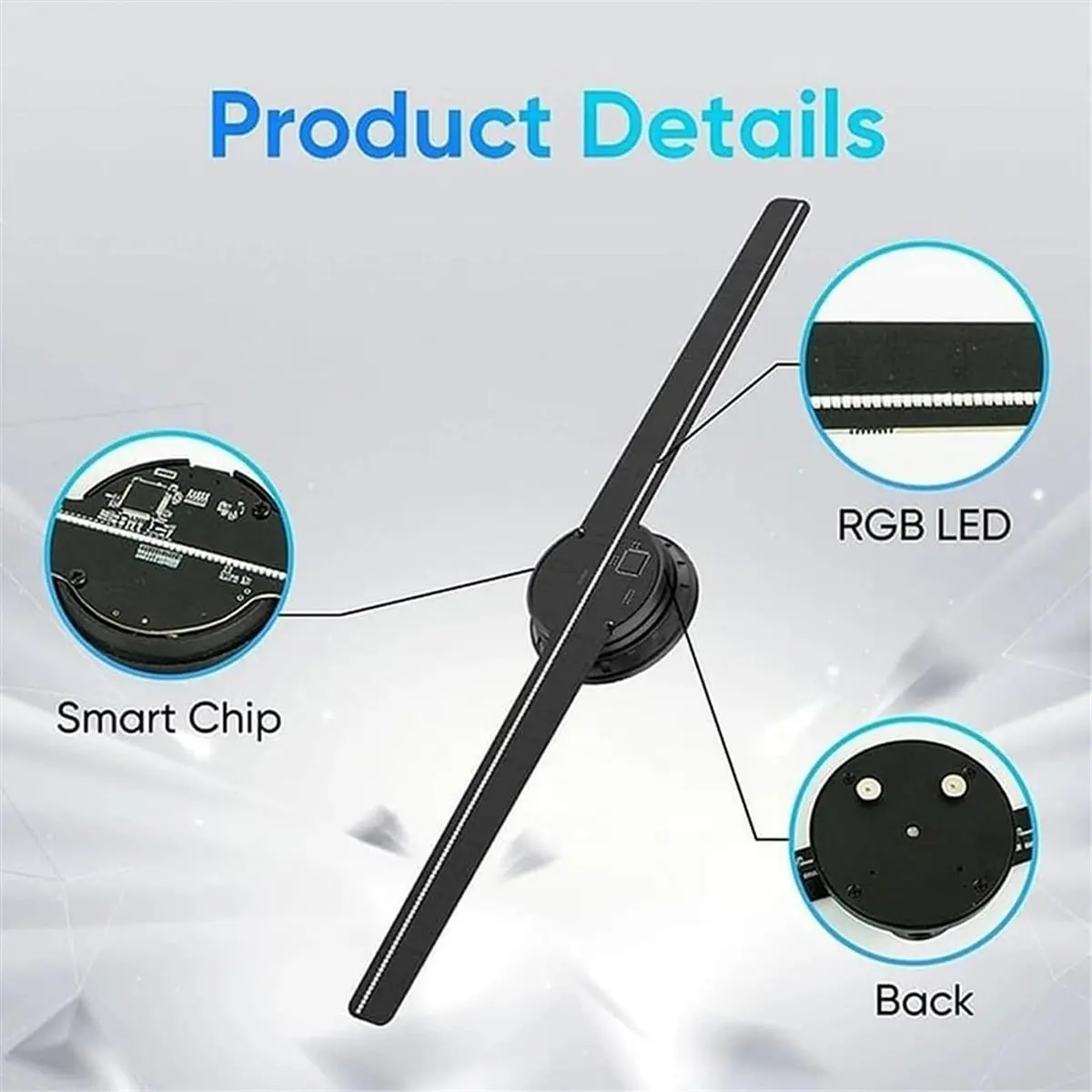 3D LED Fan Projector Wall-Mounted Advertising Machine 224 LED Beads HD Eye Visuals Advertising Display AU PLUG