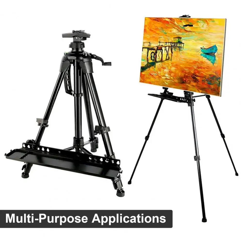 Painting Triangle Easel Hand-cranked Model Adjustable Height Metal Artist Easel Adjustable Lifting Rod Easel Art Display Stand