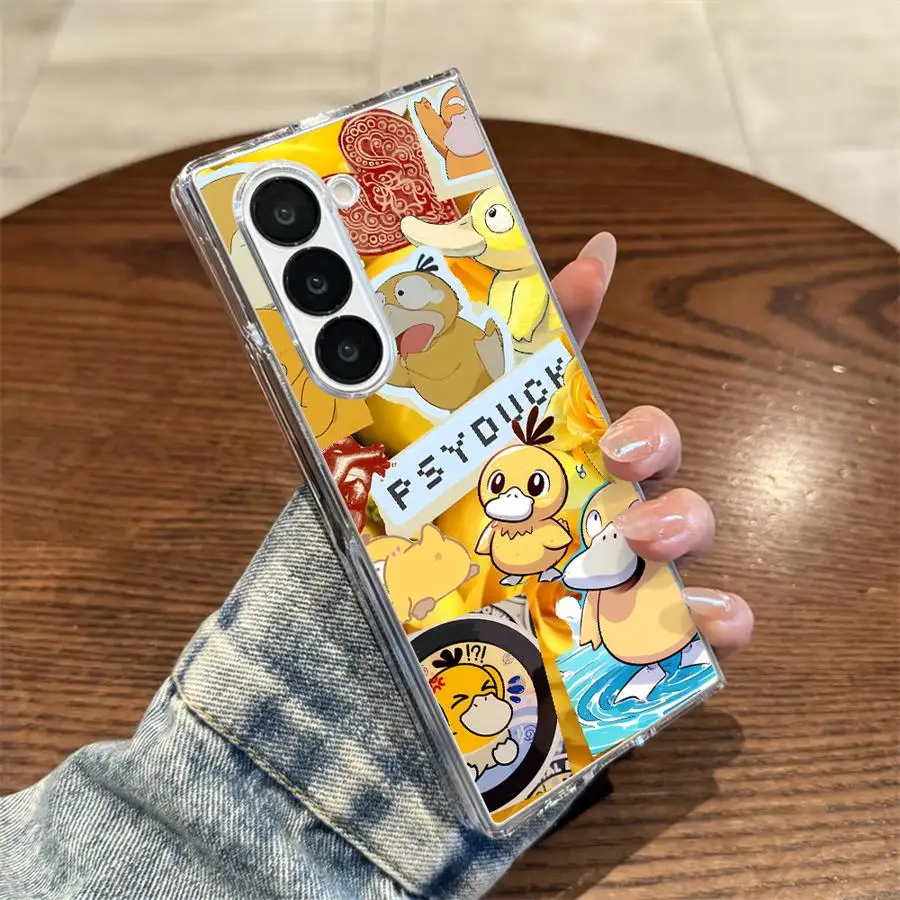 Japanese Anime Cute Pikachu Hard Phone Cover Case for Samsung Galaxy ZFold6 ZFold3 Z Fold 7 6 5 4 3 ZFold7 ZFold4 ZFold5