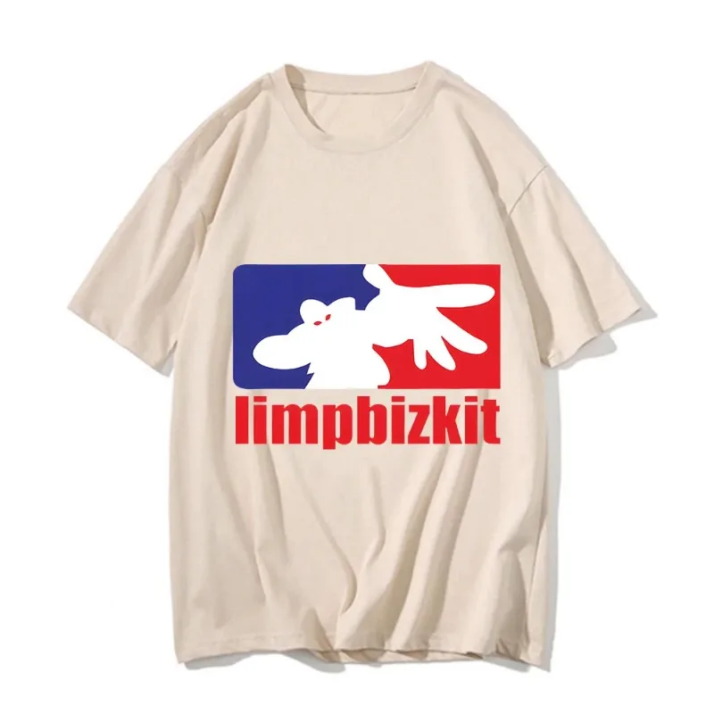 Camiseta Limp Bizkit para Homens e Mulheres, Gola Redonda, Camiseta de Algodão de Manga Curta, Tamanho Grande, Moda Clássica Unissex