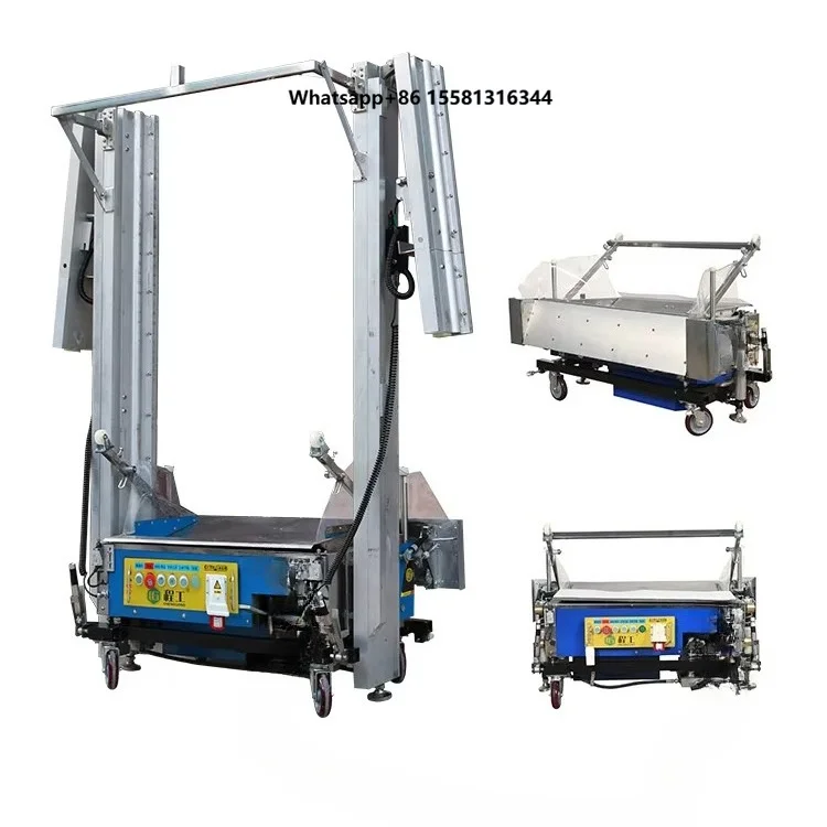 Automatic Gypsum Powder Mortar Spraying Machine with Engine for Cement Plastering Wall