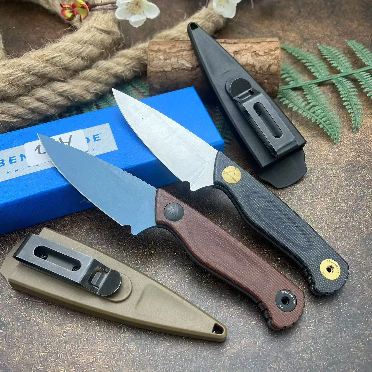 

203BT BM Карманный нож с фиксированным лезвием Spear Point D2 Стальной охотничий нож Высокая твердость Премиум Тактический прямой нож Инструменты для кемпинга