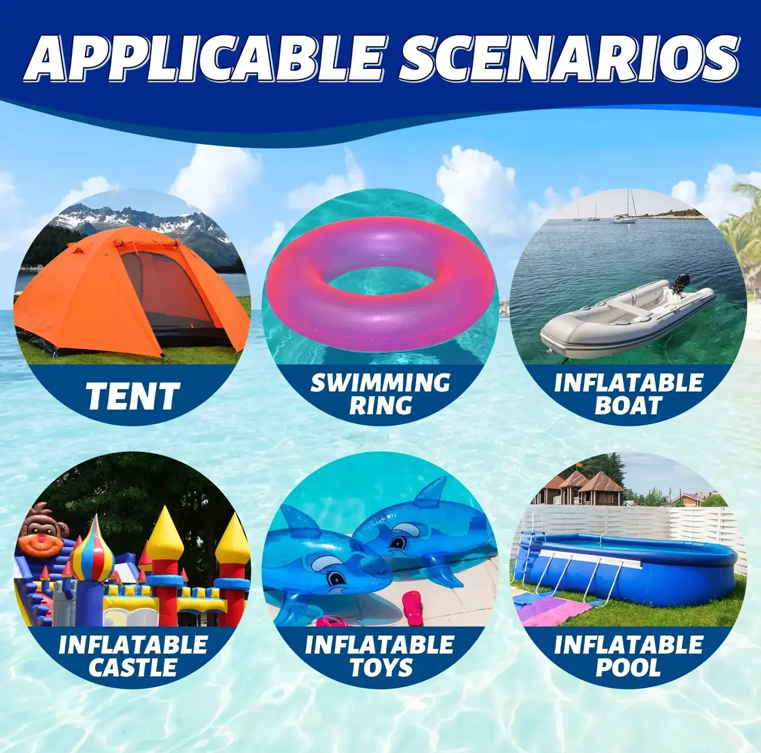 TPU-Reparatur-Patch-Set, Transparente Selbstklebende Wasserdichte Reparaturstreifen für Aufblasbare Schwimmringe, Luftmatratzen – Detail 5