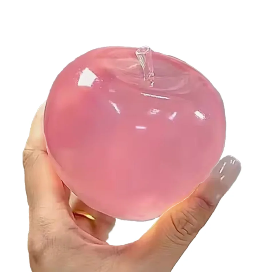 ASMR Apfel-Formbarer Stressball Kokosnussöl Quetschbarer Transparenter Apfel Nicht-Springender Quetschball Sensorisches Spielzeug Stressabbau-Spielzeug