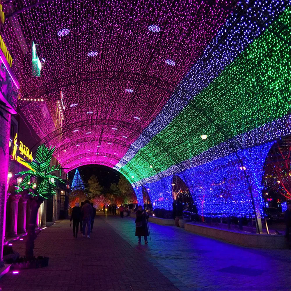 سلسلة أضواء إكليل ليد لشجرة عيد الميلاد ، حديقة المنزل حفل زفاف ، ديكور يوم الهالويون ، في الهواء الطلق ، 8 أوضاع ، 20 متر #2