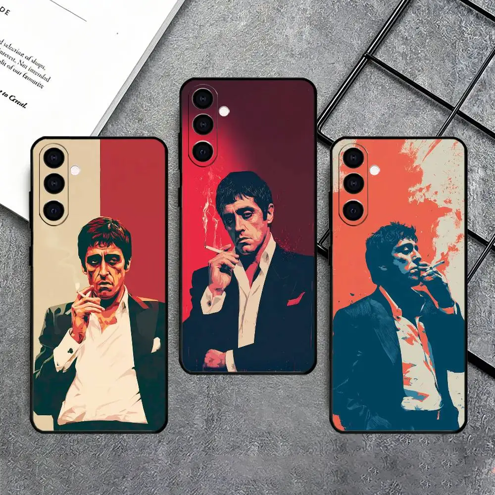 Classic S-Scarface Film Tony Phone Case For Samsung Galaxy A73,A72,A71,A70,A53,A52,A51,Soft Silicone Black Cover