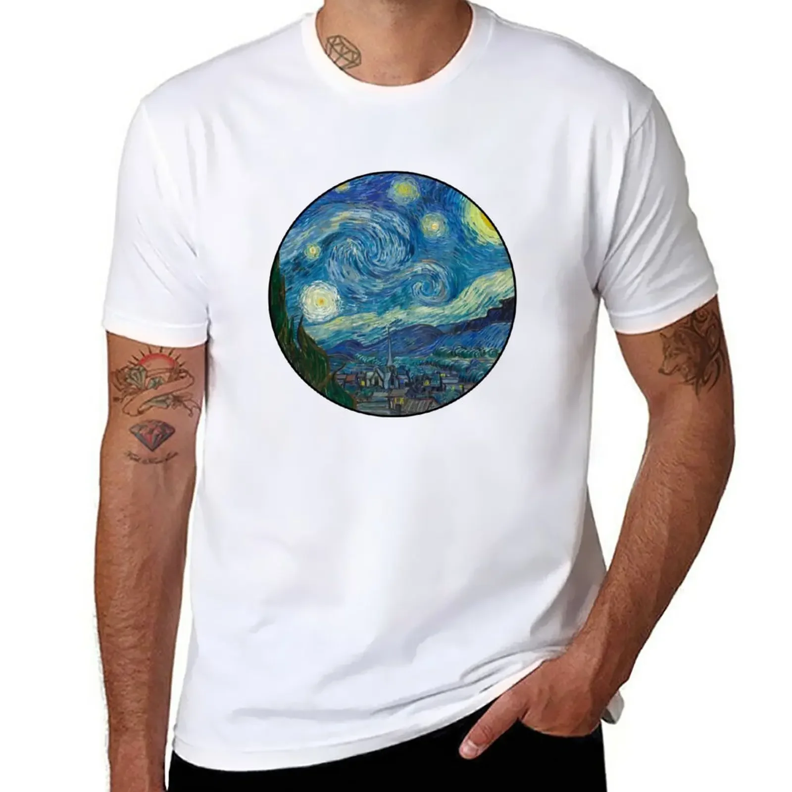 Van Gogh T-Shirt boys whites kawaii clothes oversized plain T-shirt men