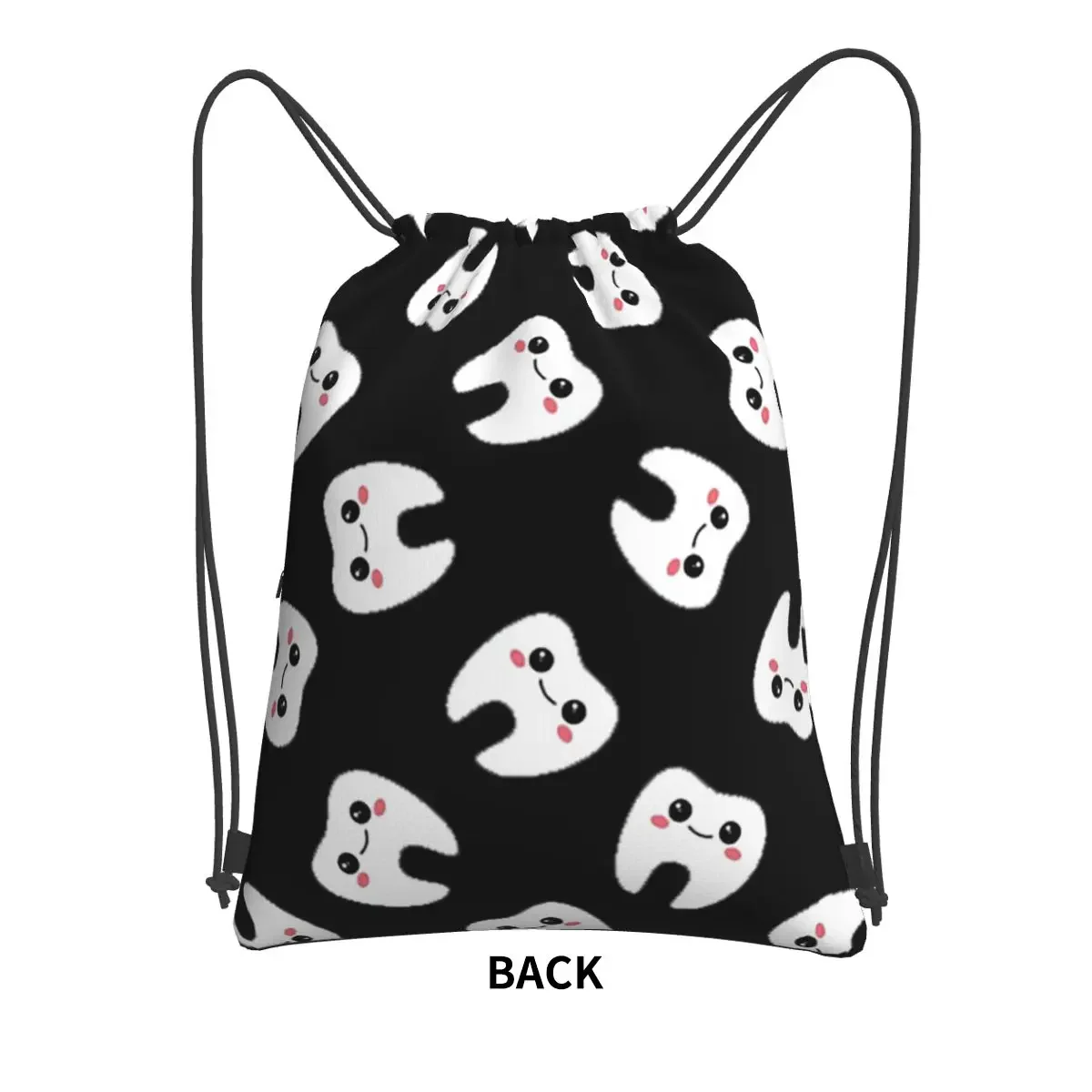 Cute Tooth (Pattern) Portable Backpacks Drawstring Bag Fashion Drawstring Bundle Pocket Sundries Bags For Travel Sport Man Woman