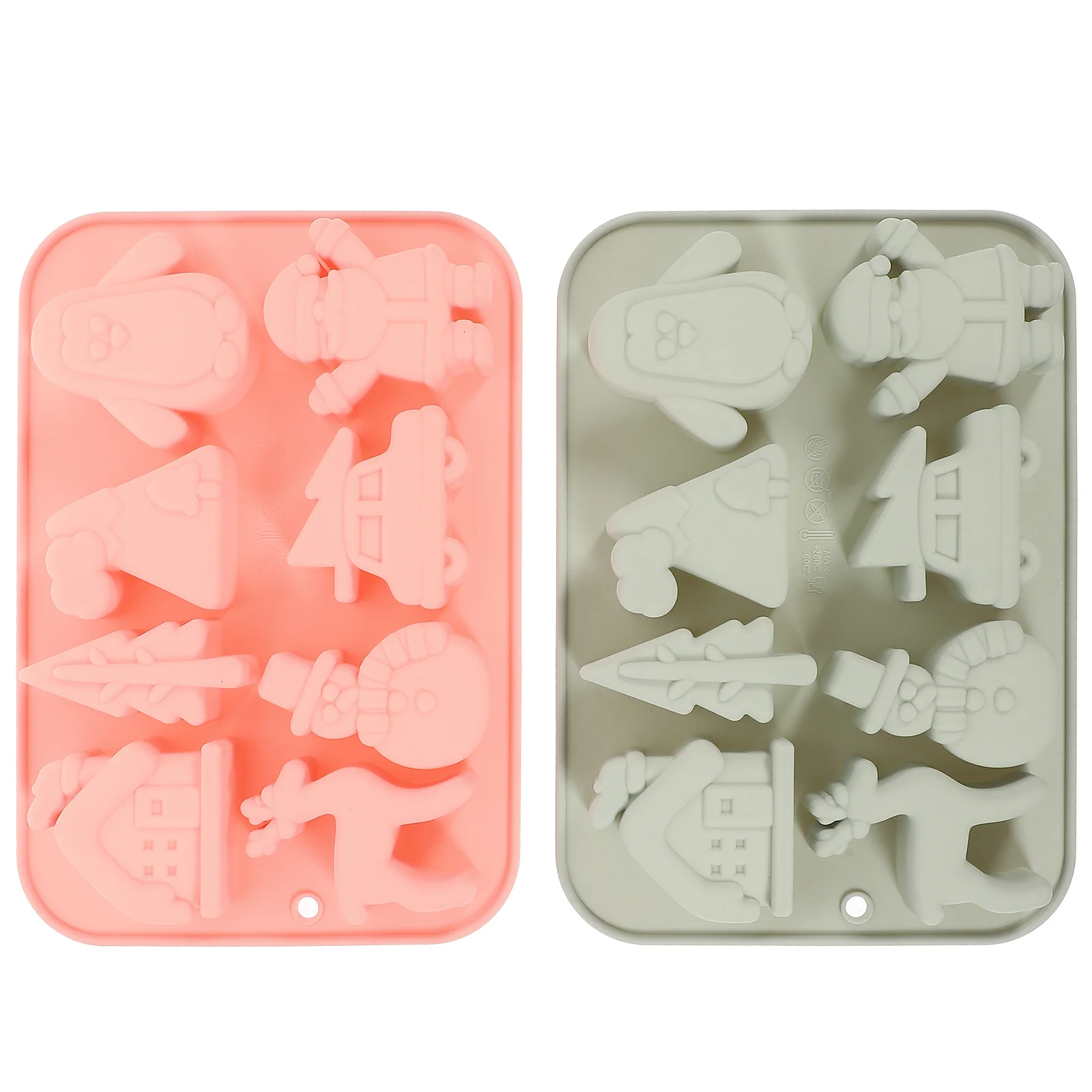

2Pcs Baking Chocolate Mold Silicone Christmas Candy Molds Non-Stick DIY Pastry Dessert Making Xmas Treats Tool