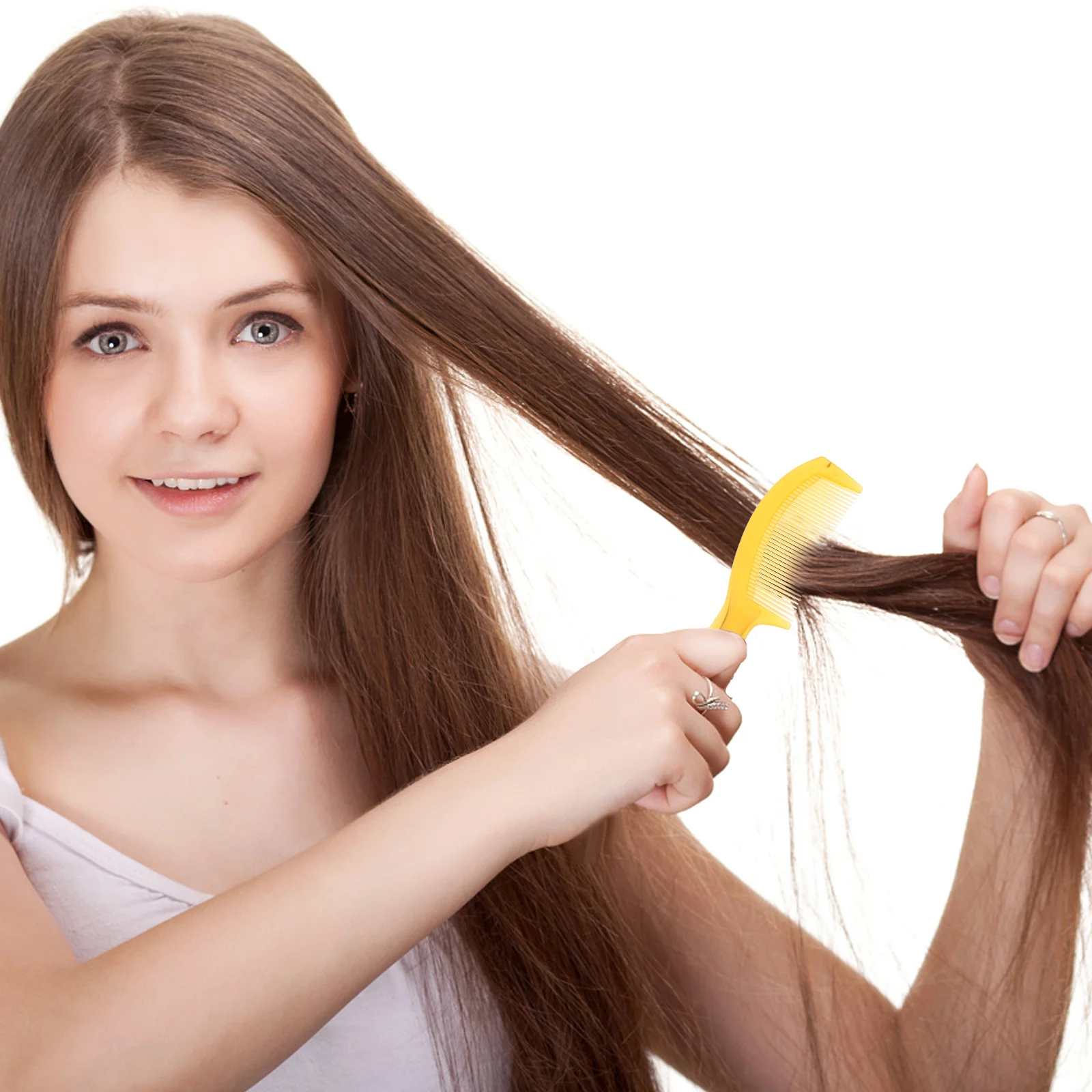 2Pcs Portable Comb Mirror Set Small Handheld Handle Makeup Hair Styling Compact Cute Mirror for Travel Vintage Comb