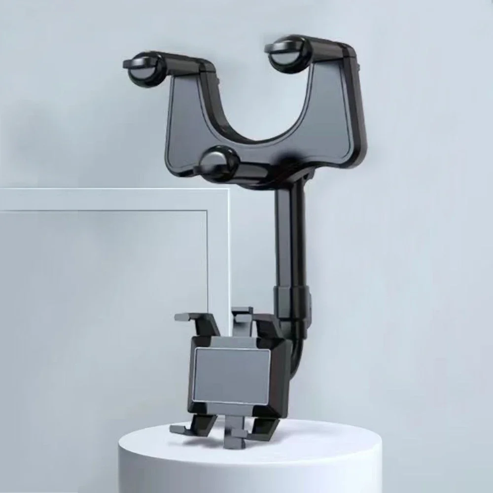 Car Phone Holder Rearview Mirror Mount Car Phone Bracket Navigation GPS Stand Foldable Adjustment Holder Cell Phone Support