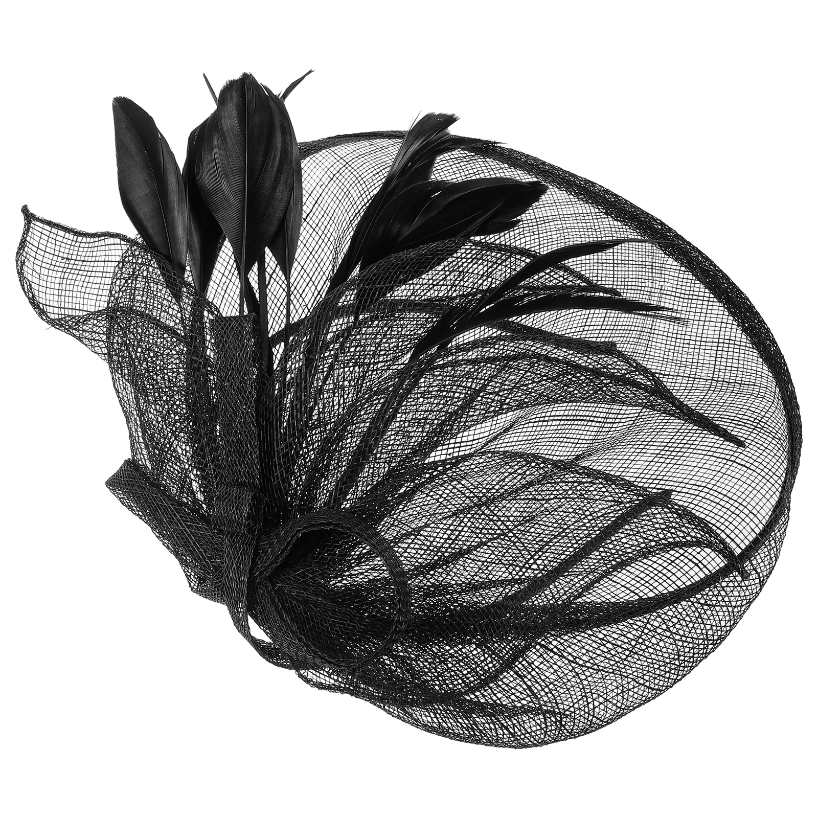 

Black Hats Fascinators Crown Linen Yarn Women Hair Accessories Bride Banquet Bridal Hat Formal Occasions Prom
