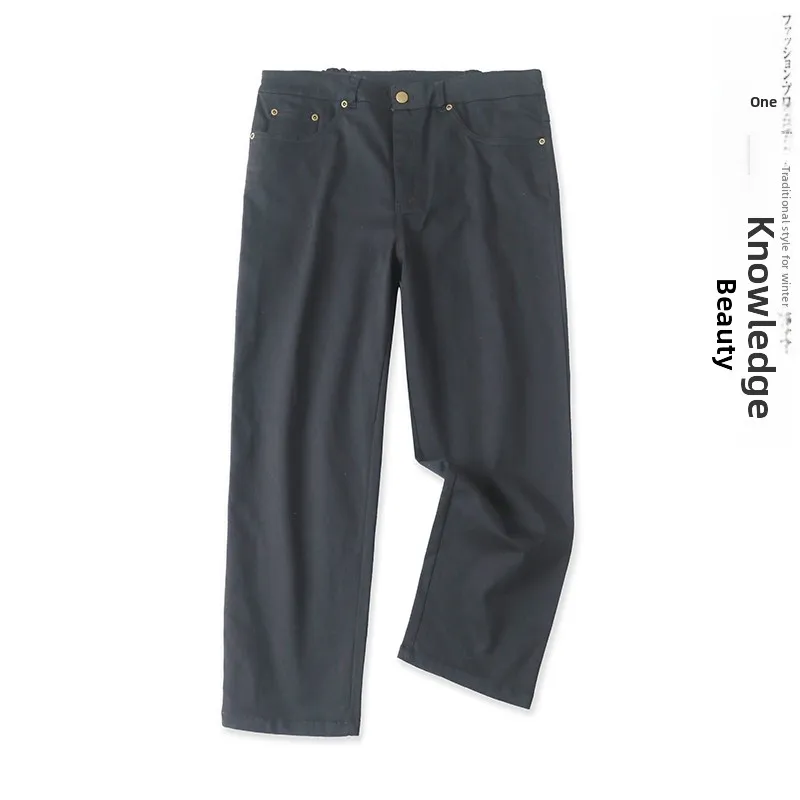 High Waist Straight Leg Pants Women's Fashion Casual Long Trousers Pocket Multi-Functional Slimming Spring New Style