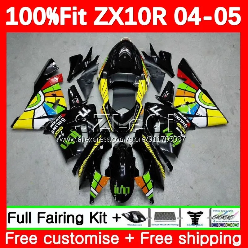 Body + Decal For KAWASAKI NINJA ZX 1000 CC 10 R ZX1000 10R 108No.6 ZX10R Graffiti hot 04 05 ZX-10R 2004 2005 Injection Fairing