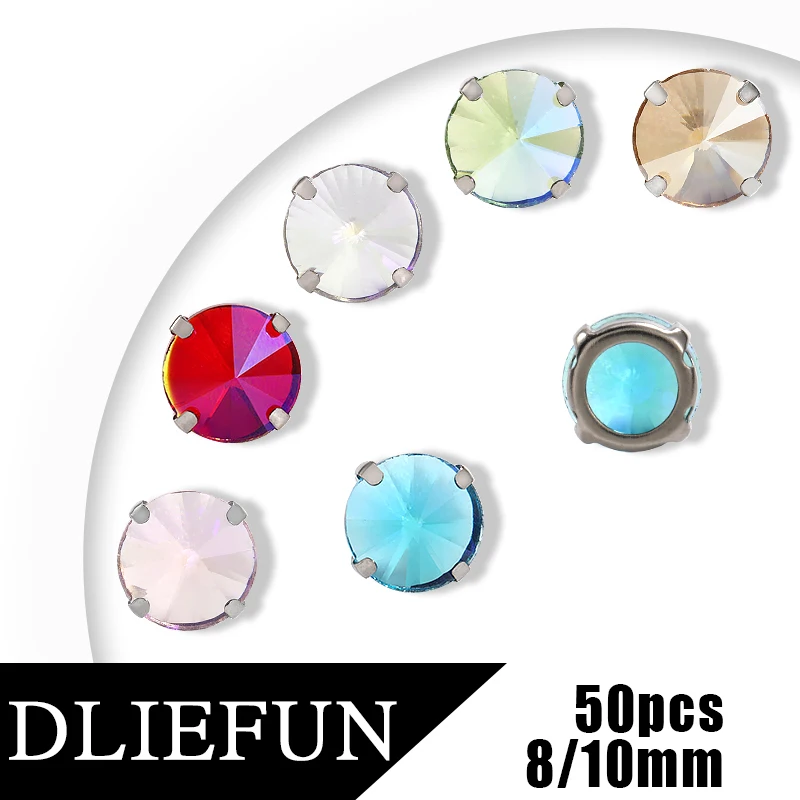 

50pcs Sewing Crystal Glass Rhinestone For Needlework Clothing Decoration Glitter Jewelry Decoration Accessories DIY Sewn Diamond