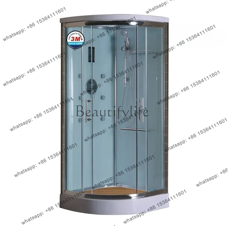 

Bagno con ventilatore ad arco per doccia integrale, bagno in vetro con separazione asciutta e bagnata