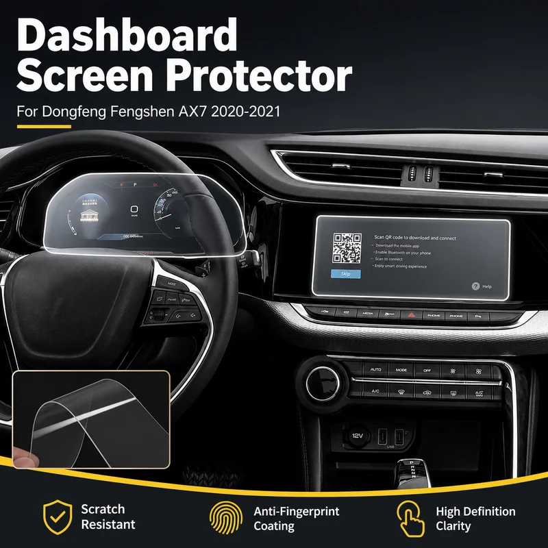 For Dongfeng Fengshen AX7 2020-2021 Dedicated Transparent TPU Dashboard Screen Film, Interior Navigation Display Protector