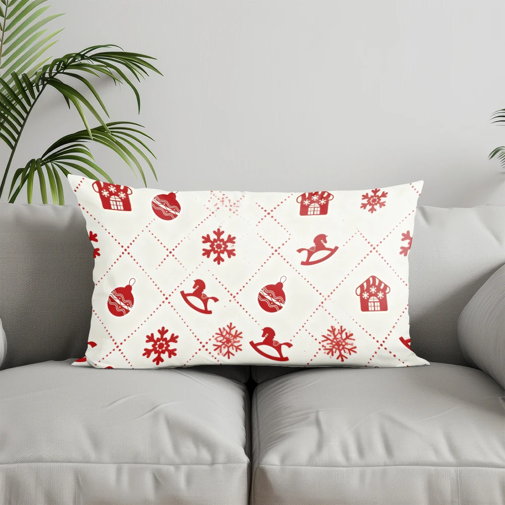 ديكور المنزل شجرة عيد الميلاد غطاء وسادة الأزهار مناسبة ل أريكة غرفة نوم غطاء وسادة السيارة وسادة مستطيلة الظهر #3