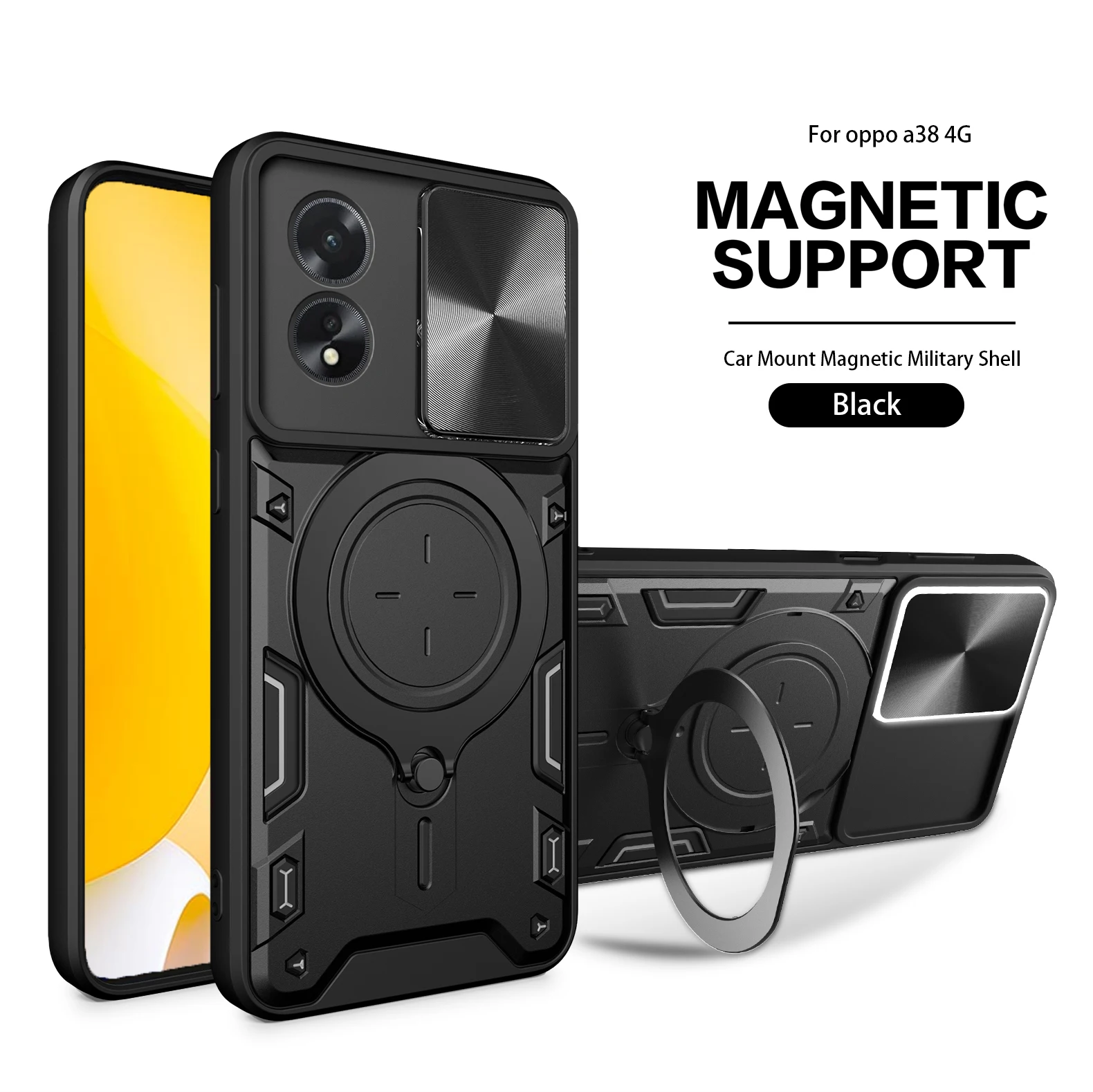 For Oppo A38 4G Magnetic Car Holder Case Frame Flexible Case Cover for Oppo A58 4G Back Phone Coques for Oppo A78 4G Cell Fundas