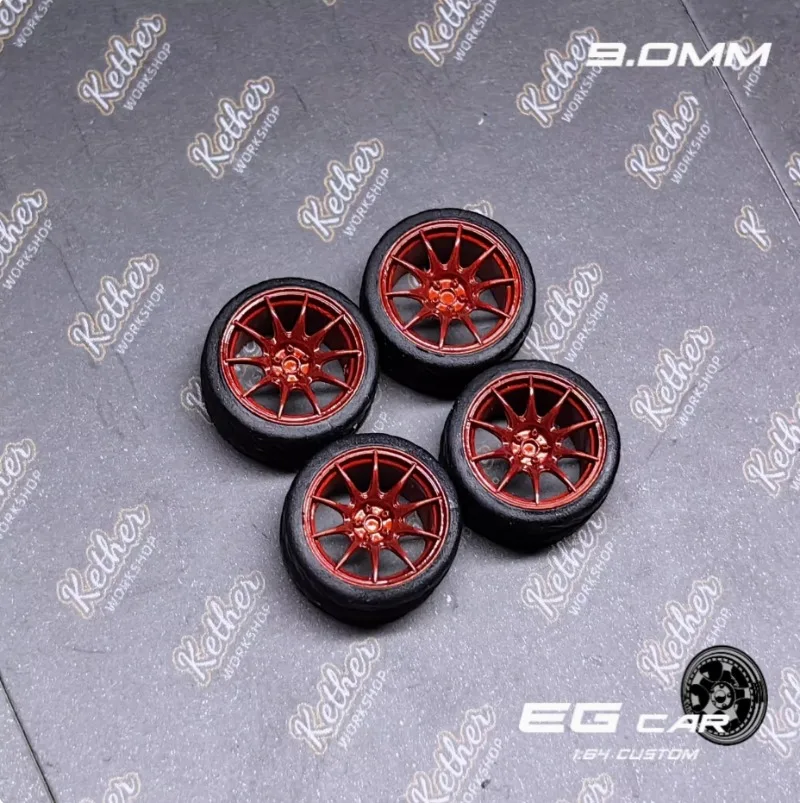 محور عجلة معدل 1/64 EG BRW08/GT-N/vs5/CS 9.0/9.7 مللي متر عجلات راتينج (مع فرامل) مناسبة لسيارات موديل 1:64 تأتي مع الفرجار