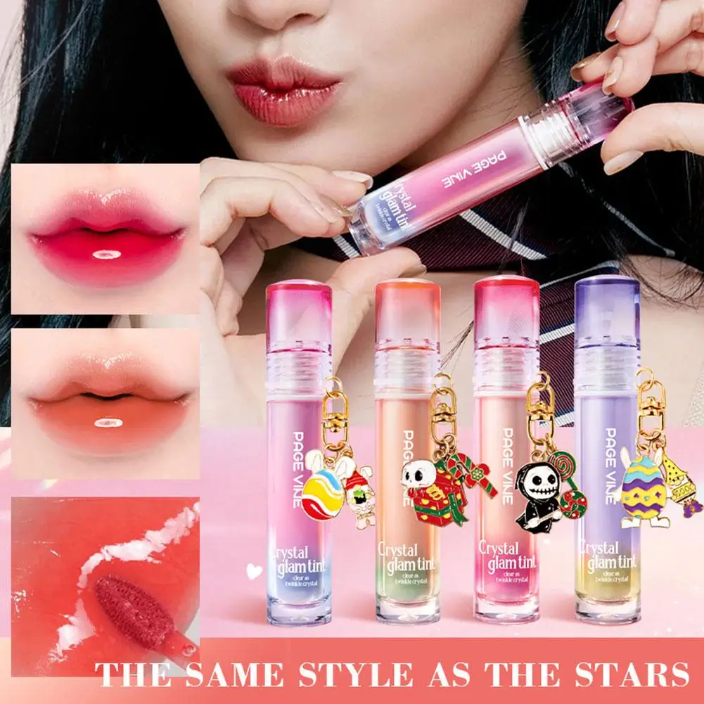 Portable For A Hydrated Translucent Finish Mirror Crystal Lip Oil Enriched With Natural Plant Extracts Lightweight Non-Sticky