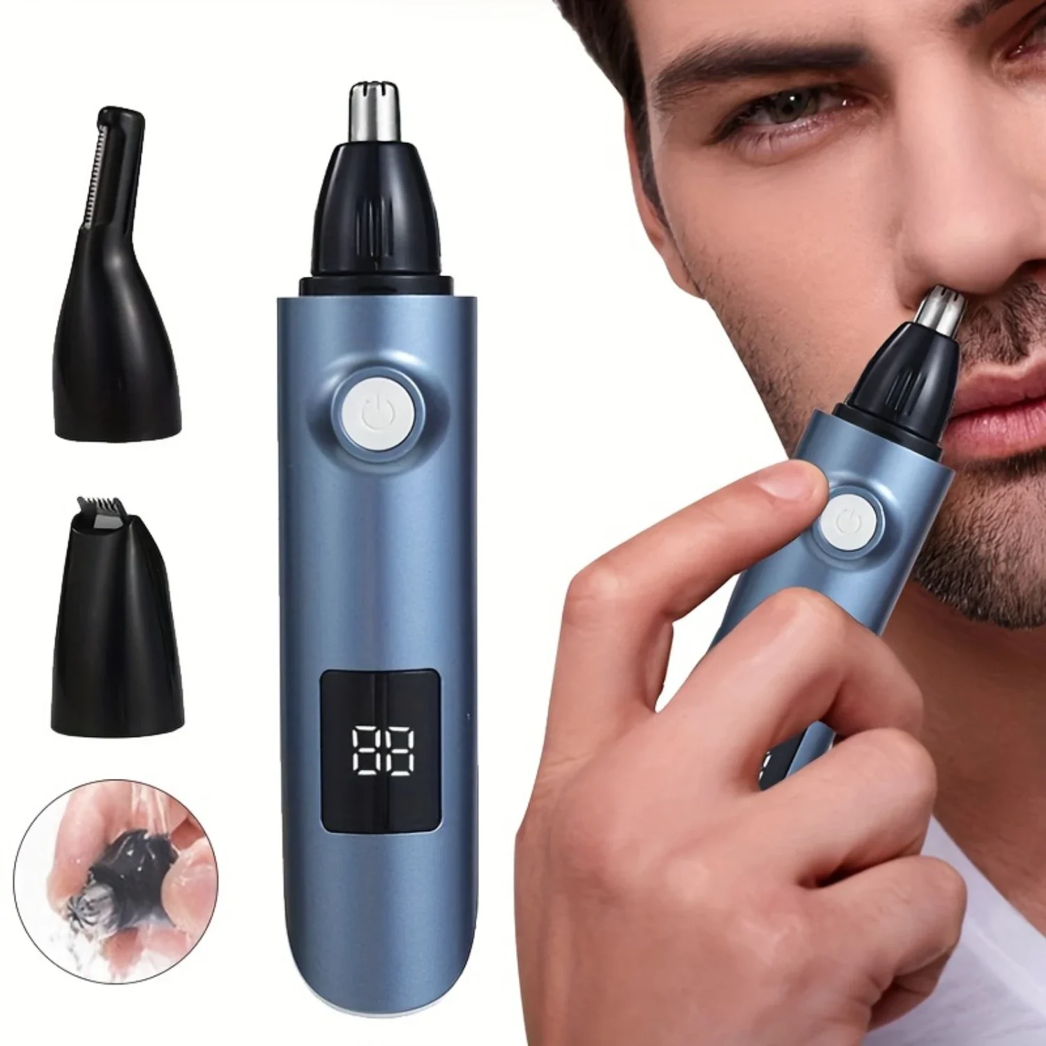 

Rechargeable Waterproof Ear/Nose Trimmer with USB Charging & Vacuum Cleaning System