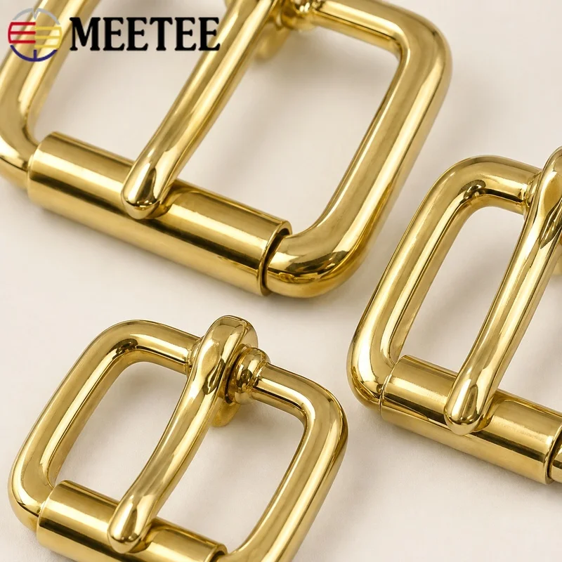 1-5Pcs 16-38mm Solid Brass Roller Buckle Single Pin for Leather Belt Bag Strap Webbing Pet Collar Vintage Hardware Replacement