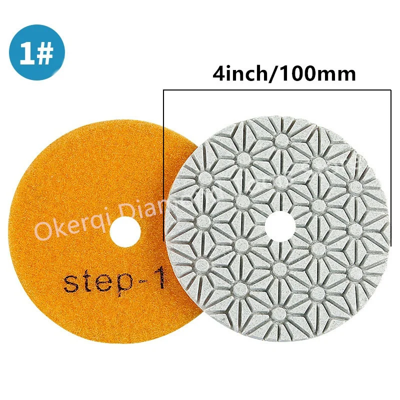 3 Stück 3-Stufen-Polierpads 3 Zoll / 4 Zoll / 5 Zoll Nass-Polierpad für Beton, Granit, Marmor, Stein, Schleifscheiben, Polierwerkzeug – Detail 6