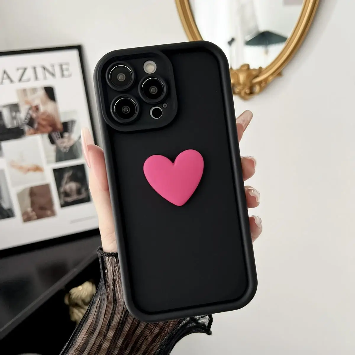 OnePlus 12 Korea Cute 3D Love Heart Silicone Phone Case For OnePlus11 OnePlus8T OnePlusACE2 ACE3 OnePlus11R Shockproof Cover