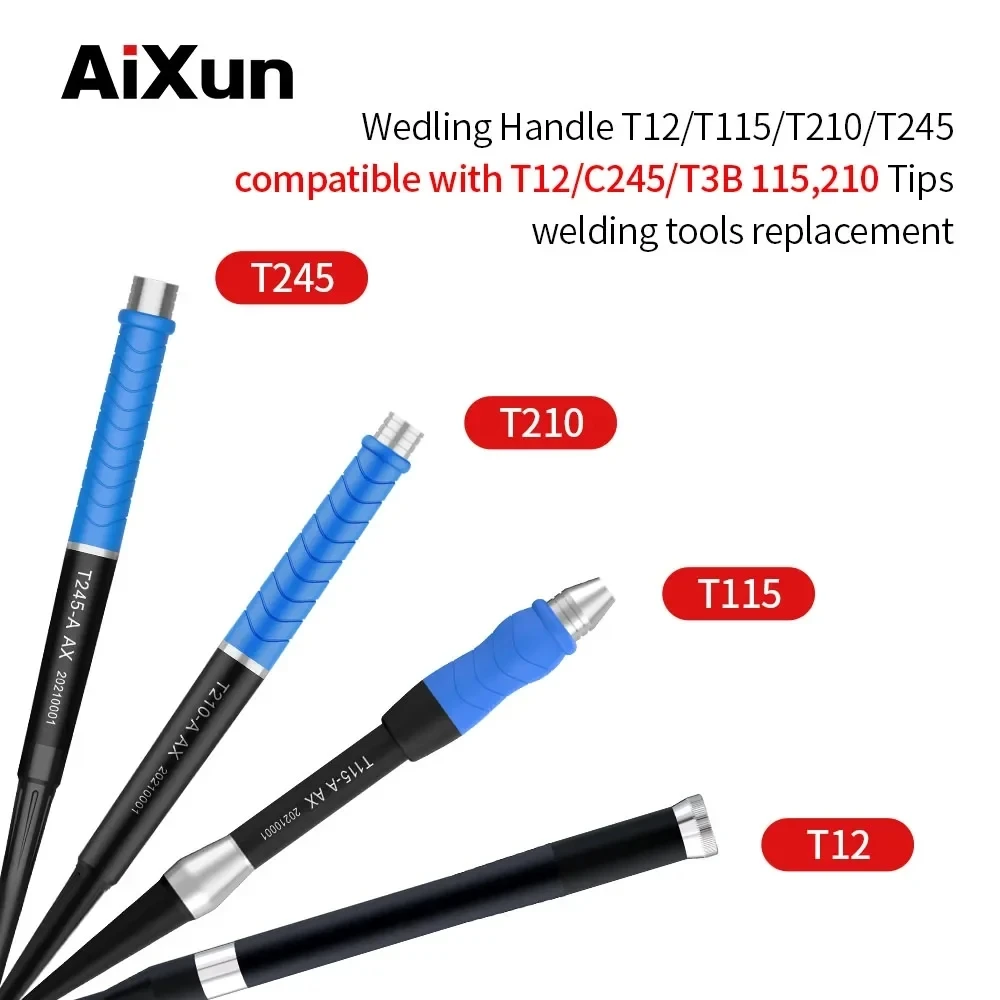 AiXun Solder Handle T12 T245 936 T210 T115 Station Handle For T3A T3B T420D Soldering Station Welding Iron Kit