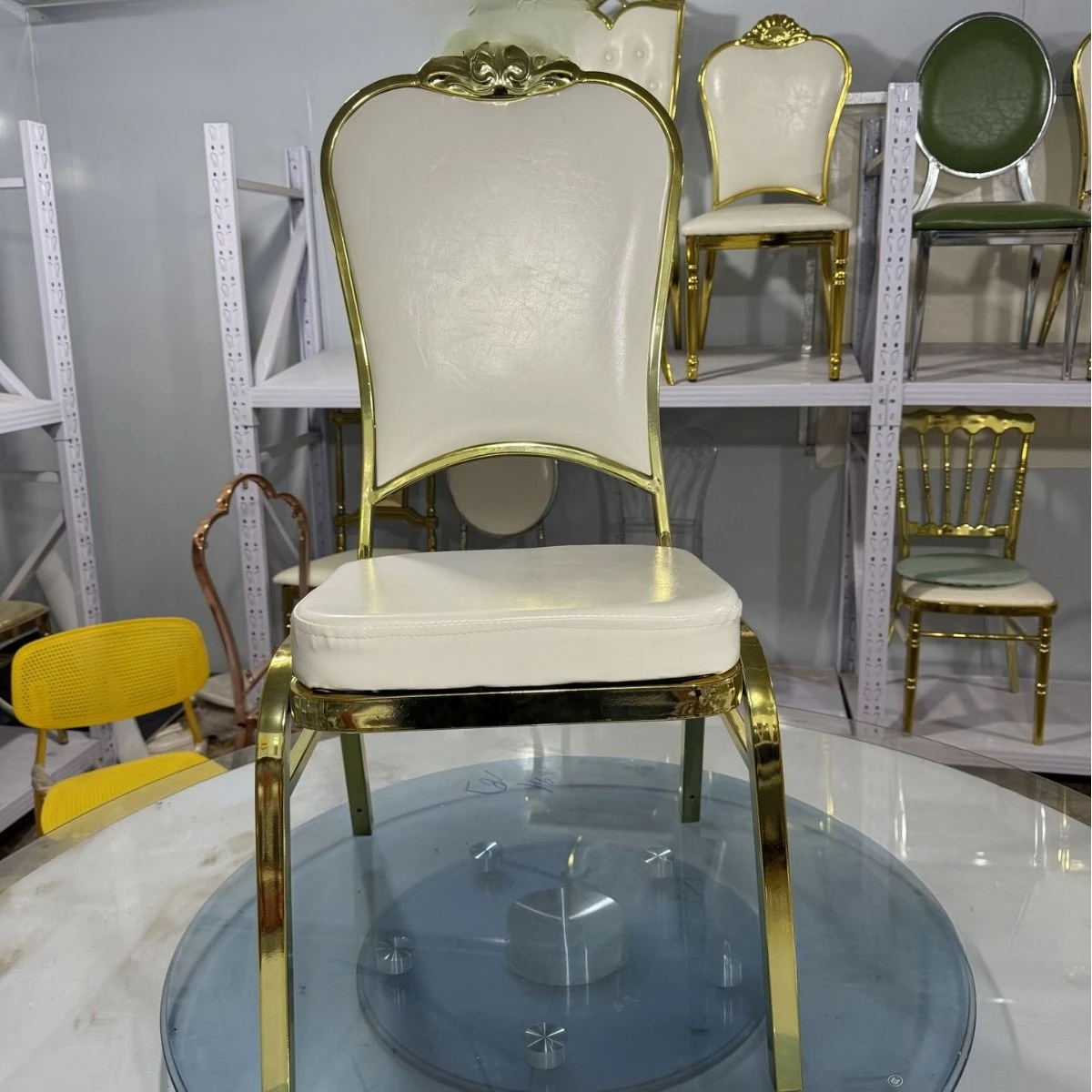 

Yuanbao Chair Hotel Restaurant Wedding Banquet Chair European Metal Backrest Chair Auditorium Indoor and Outdoor Banquet Chair