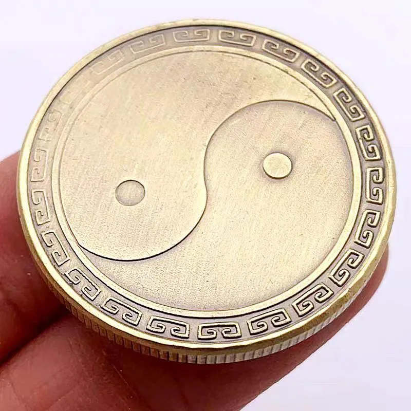 Tai Chi Oito Diagramas Fidget Coin, Metal EDC Gadgets, Finger Skill Brinquedos, Coleção de presentes, Autismo Brinquedos