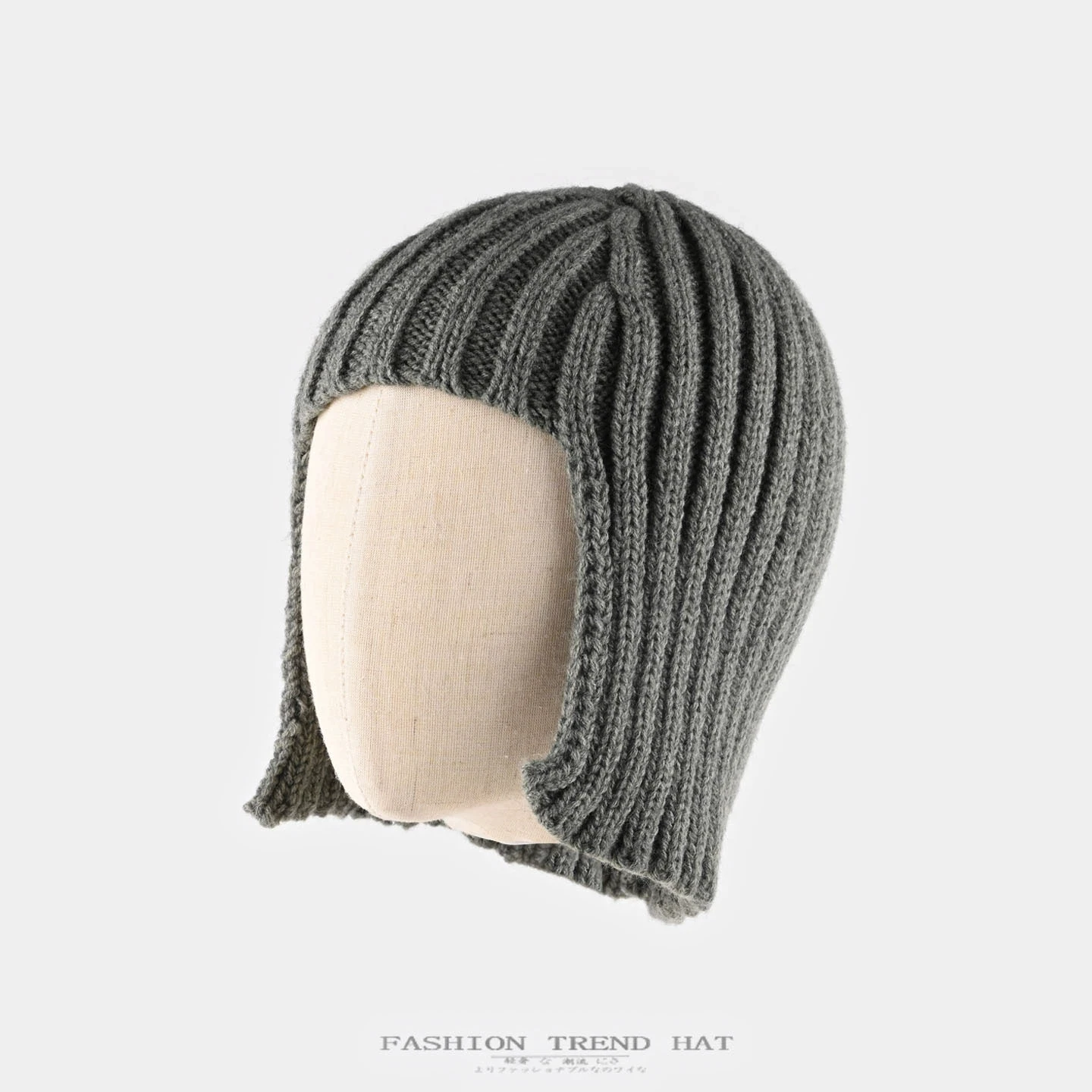 Hot Girl Perücke Strickmütze für Damen, warmer Gehörschutz für Herbst und Winter, Kopfbedeckung, modische Wollmütze im Einkaufsstil – Detail 25