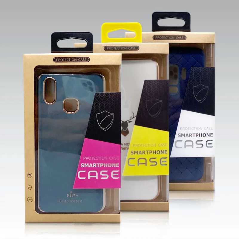 50Pcs Mobile Phone Case Packaging Box iphone X/S/14Pro Max Kraft Paper Box with sticker Colorful Drawer Slide Gift Cardboard Box