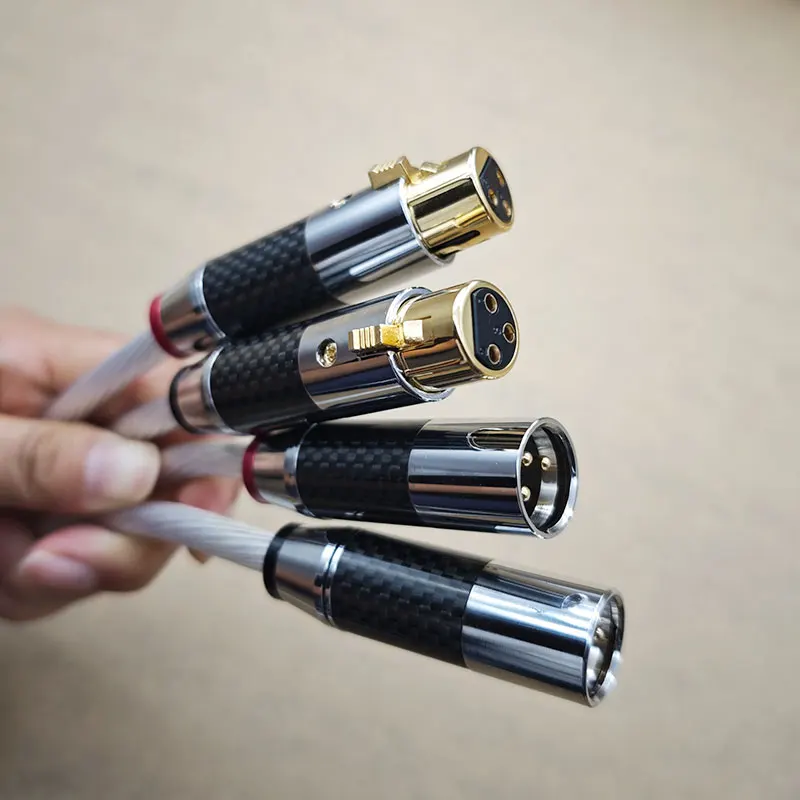 

Hi-Fi 1 пара XLR-кабелей Pure 7N OCC посеребренный аудиокабель с разъемом XLR из углеродного волокна высшего класса