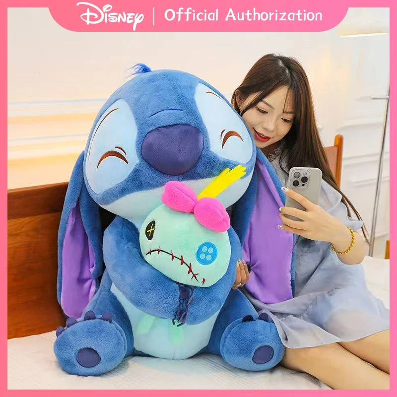 45CM-80CM nuevo juguete de peluche de Disney Lilo & Stitch lindo muñeco de peluche de Ángel colección de Anime recuerdo memorable regalo de cumpleaños Kawaii