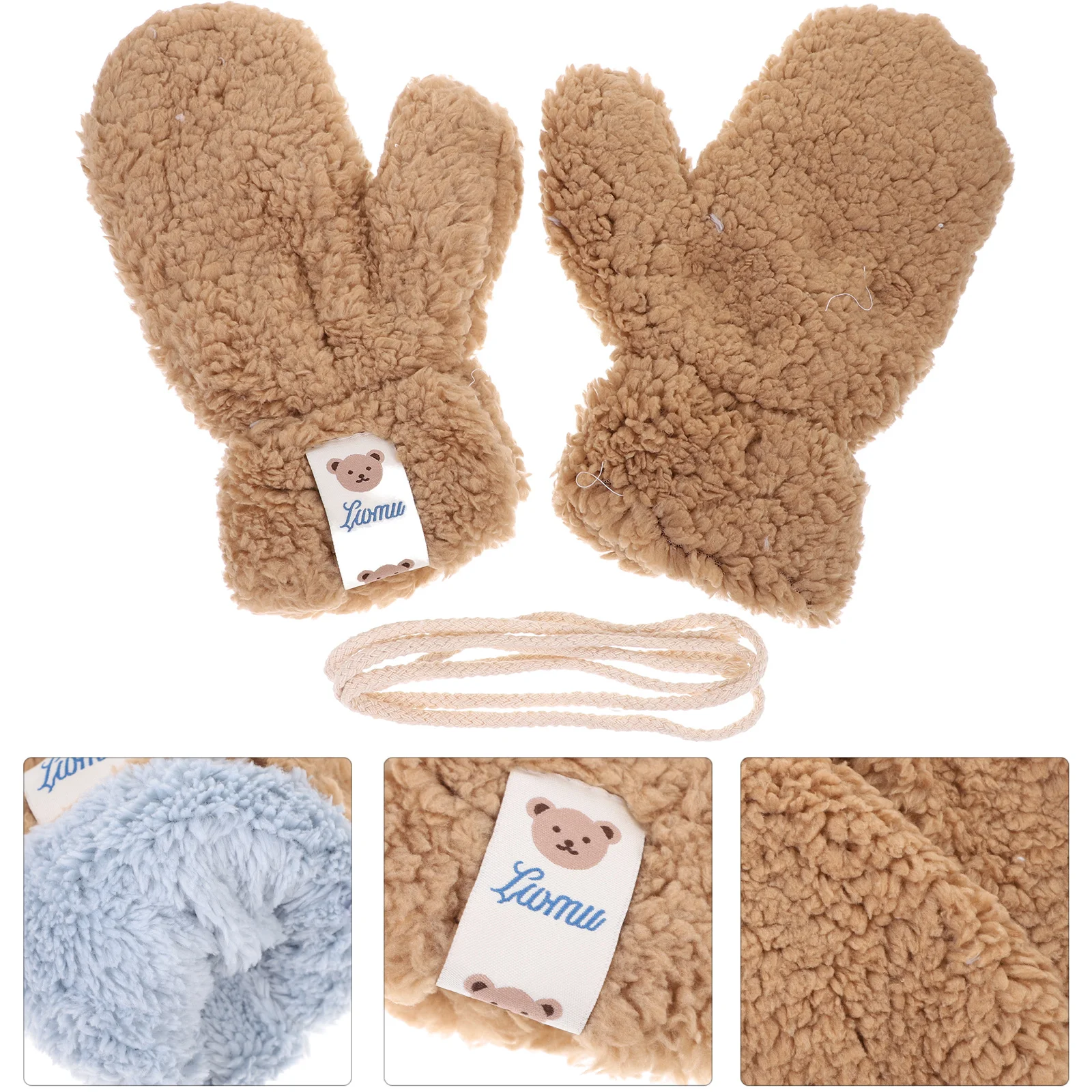 

1 Pair Mittens Cartoon Warm Gloves Winter Thick Gloves For Thermal Fleece Snow Cold Weather 12-14 Years Gift