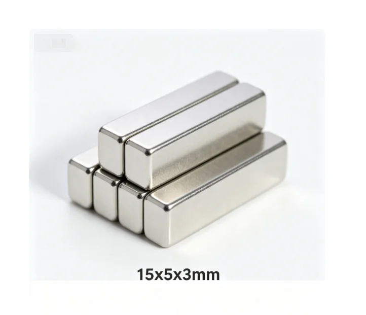 15x5x3 Flat Neodymium Block Magnet 1553mm Thin Sheet NdFeB Magnet for Office Storage, Hobby, School Experiment