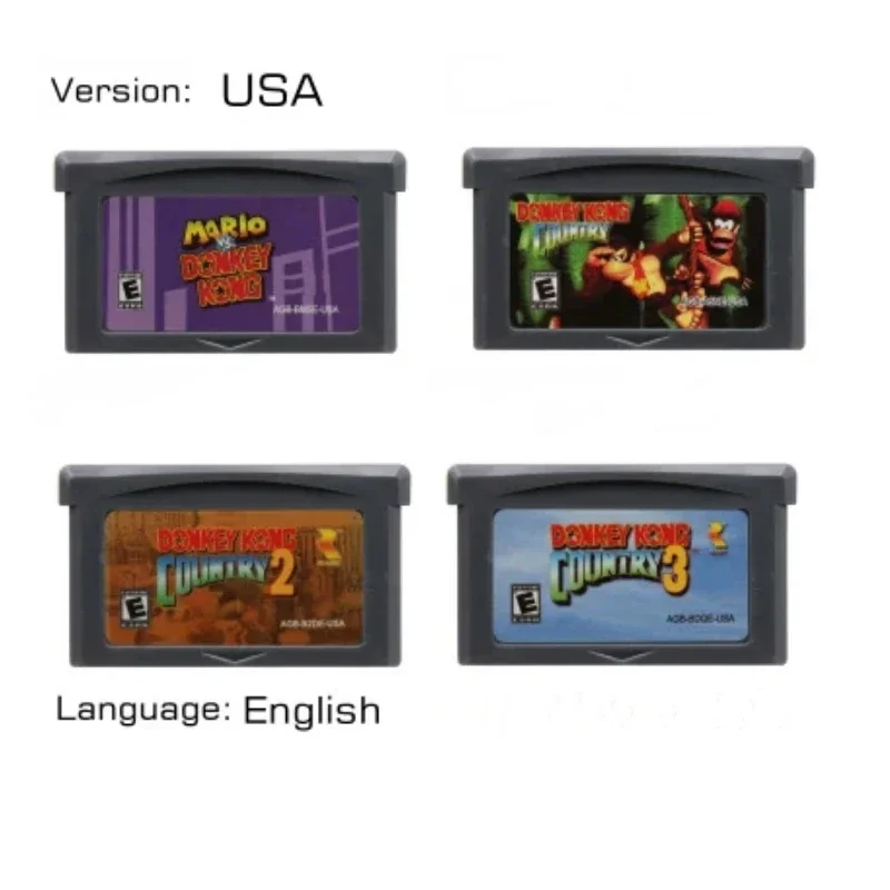 GBA Game Cartridge 32 Bit Video Game Console Card Donkey Kong Series Mario vs. Donkey Kong Country for GBA/SP/DS