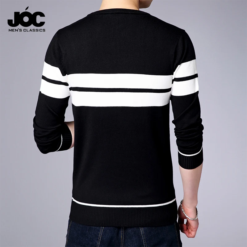 Men\'s Casual Striped Knit Spring and Autumn Long Sleeved Pullover Fashion Top