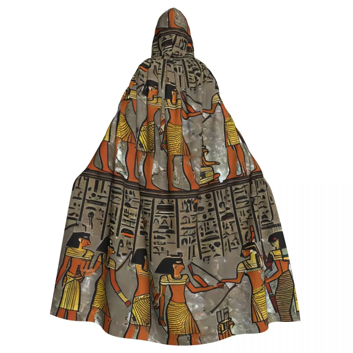 Hooded Cloak Unisex Cloak with Hood Ancient Egyptian Hieroglyphics Cloak Vampire Witch Cape Cosplay Costume