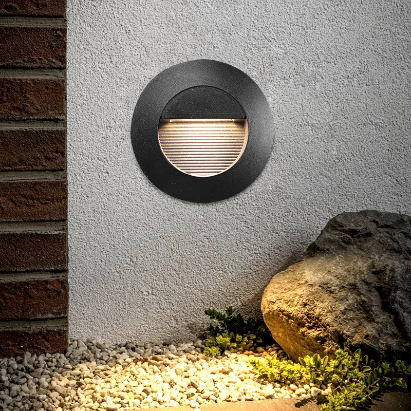 5W LED Indoor/Outdoor Wall Light Stage Step Stair Recessed Lamp Fixture Waterproof Junction Box Gate Pathway Aisle Flush Mounted