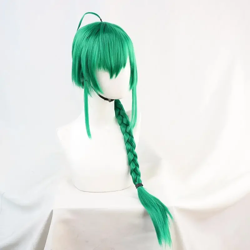 Vtuber Youtuber Hololive Cosplay Ryushen peluca de pelo verde sintético resistente al calor para Halloween accesorios para actuación en escenario