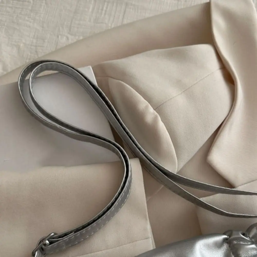 بسيطة حلوة بولي Leather حقيبة كتف جلدية مطوي سعة كبيرة Y2K القوس حقيبة تحت الإبط النمط الفرنسي حقيبة يد الصلبة حمل حقيبة المرأة