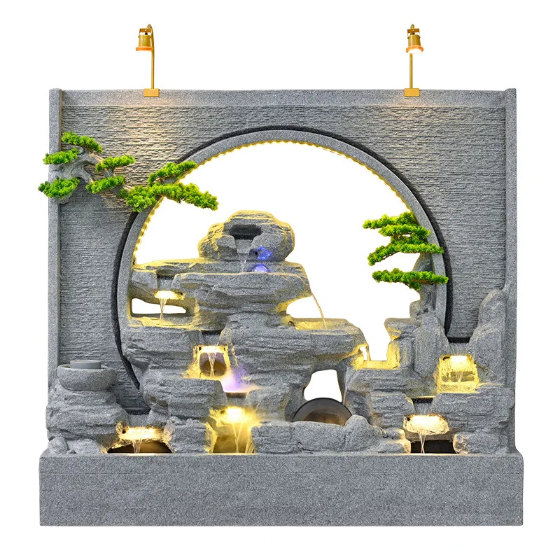 

Уличный фонтан-водопад для двора отеля с декоративной скалой и водной завесой