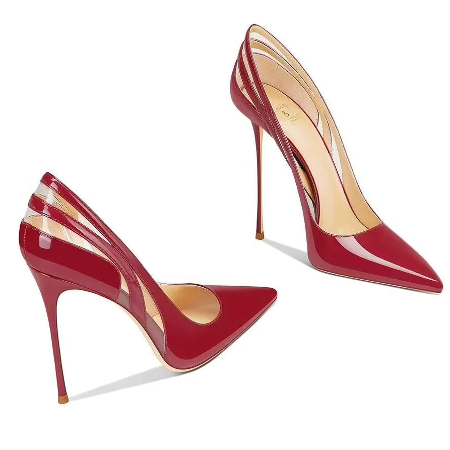 

2025 г. модные женские туфли на высоком каблуке из лаковой кожи с острым носком на тонком каблуке, официальная женская обувь, женская обувь для вечеринок