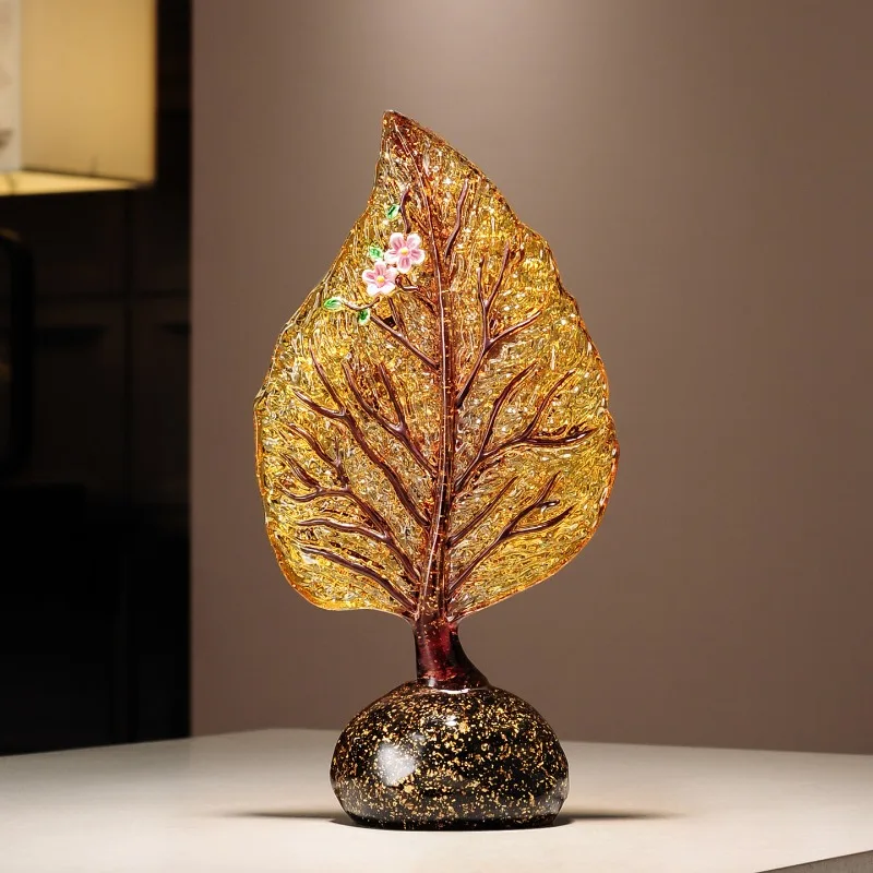 1pc Leaf Ornaments Living Room Wine Cabinet Entrance TV Cabinet Attract Wealth Light Luxury Decorations