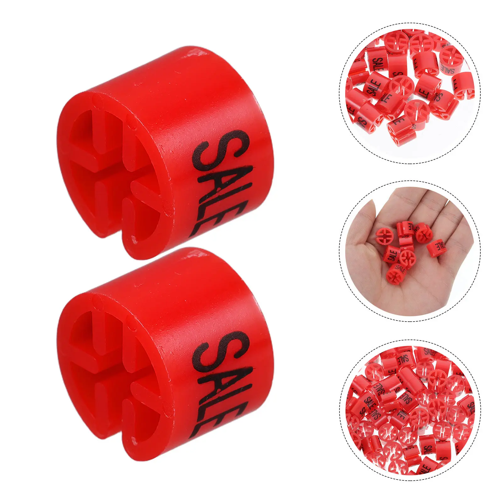 100Pcs Red Plastic Clothes Hanger Size Markers Sale Garment Tags Color-Coded Sorting Kit for Retail Store Clothing Management