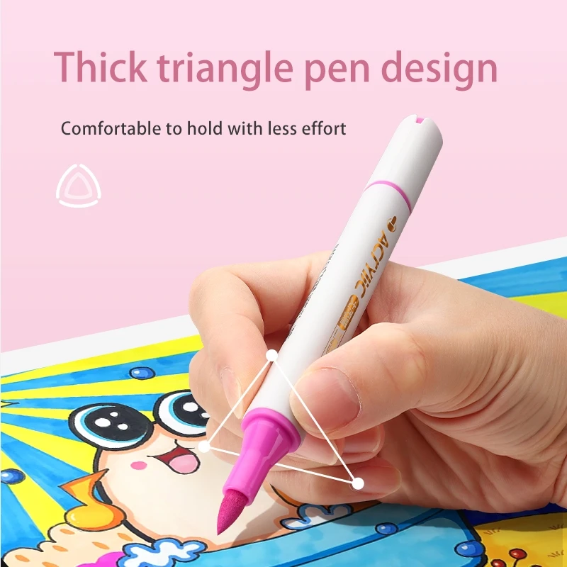 BAOKE MP2948#12/24 Colors Dual Water-based Acrylic Triangle Marker